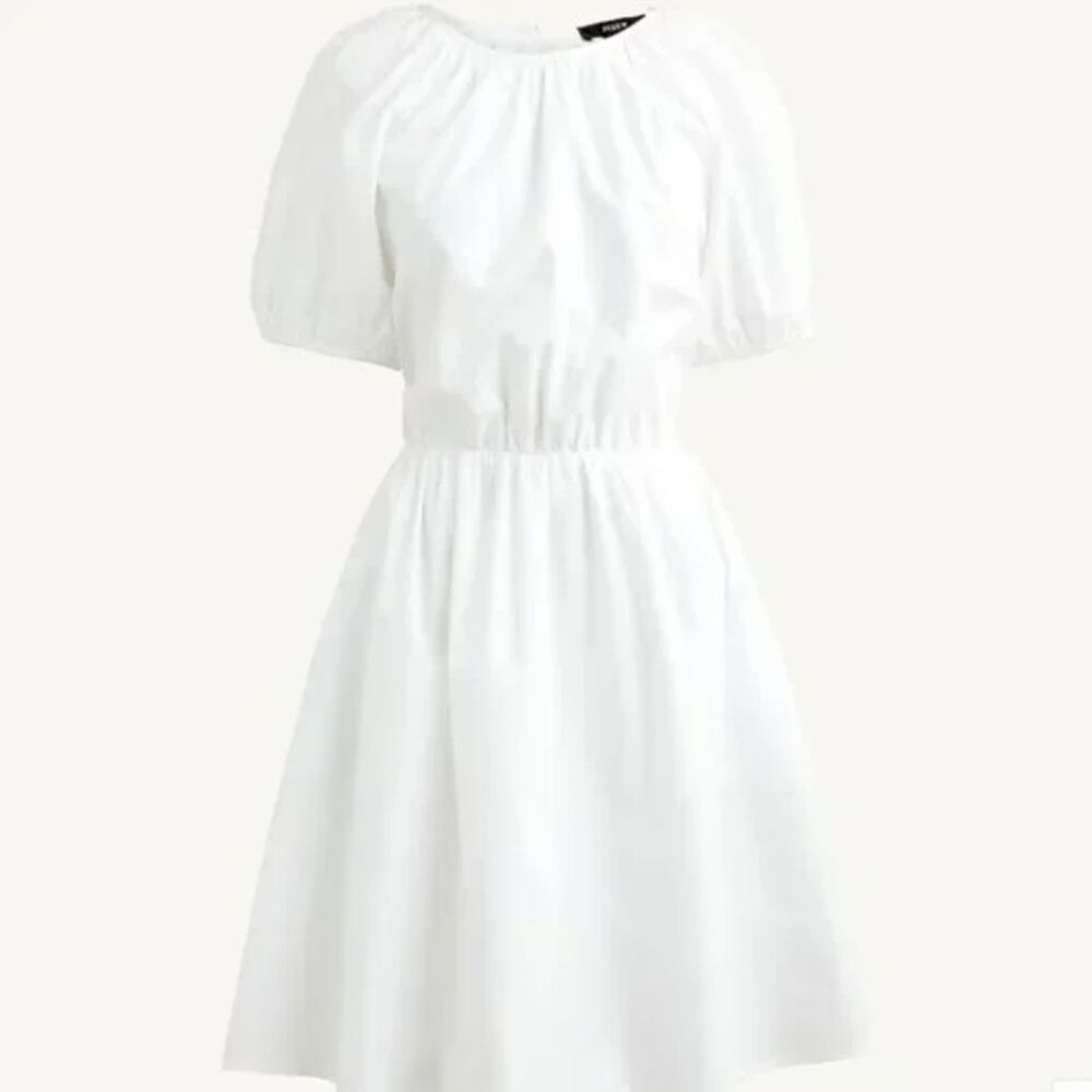 J.Crew Tie-back Cotton Poplin Mini Dress Size 22 NWT Open Back Bridal White